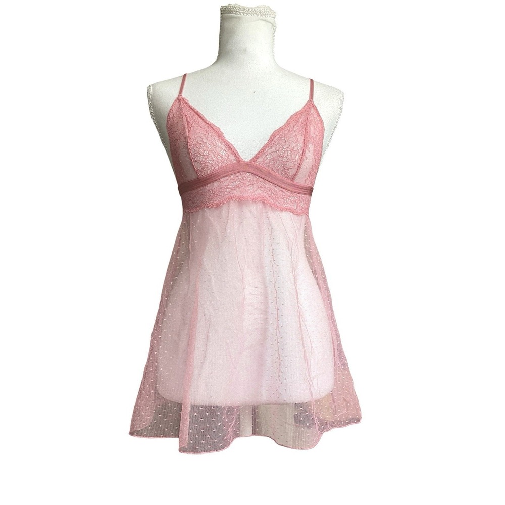 Victoria's Secret Sheer Lace Babydoll Nightie Camisole Dainty Soft Girl XS fairy